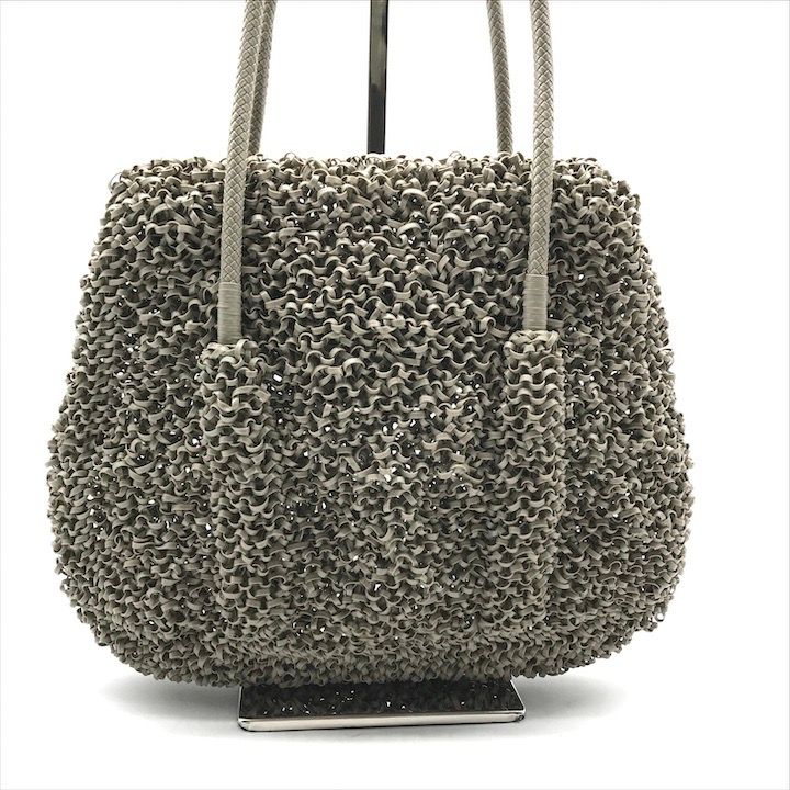 美品 ANTEPRIMA アンテプリマ ワイヤー バッグ グレー ターンロック  