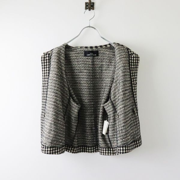 コムコム コムデギャルソンCOMME des GARCONS ギンガムチェックパッチポケットジャケット 紺白SS | DCブランド古着通販プレイフル