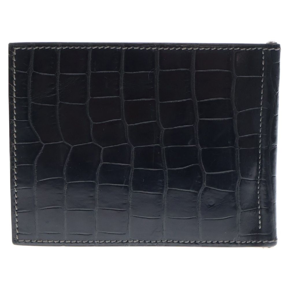 HERMES (エルメス) ポーカーGM アリゲーターマット マネークリップ付二 