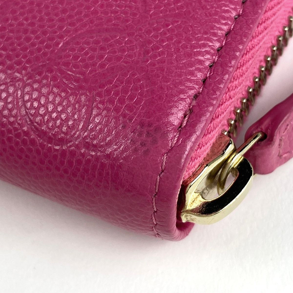 シャネル CHANEL カメリア ラウンドファスナー 長財布 ココマーク 長