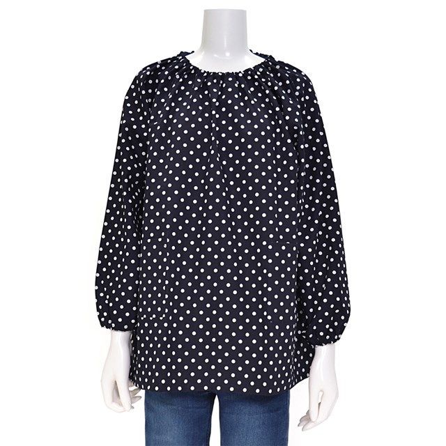 COLORFUL CANDY STYLE 新品  スモック 140-160cm ポルカドット 紺 子供用 長袖スモック 幼稚園 エプロン 小学生 用 子供 用 書道 高学年 美術 おしゃれ スモック 小学校