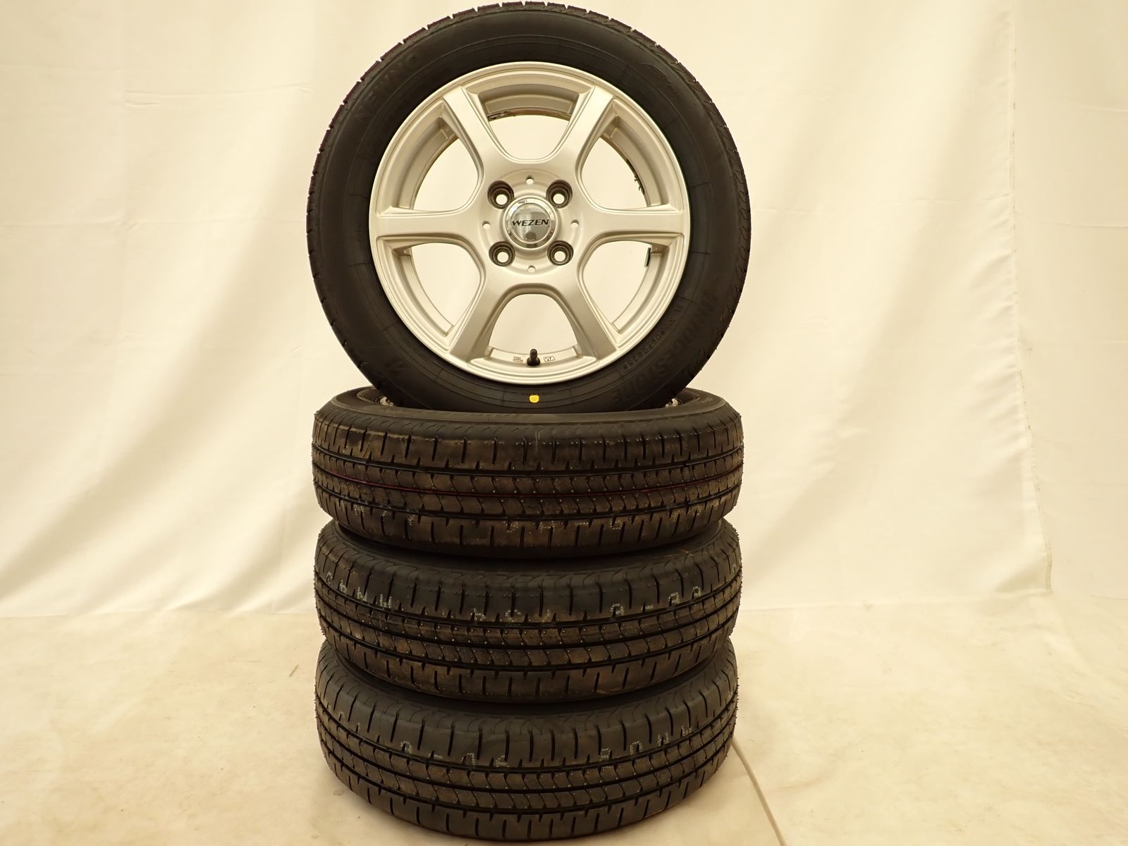 夏4本価格 製 会社宛 155|65R14×4.5J 75H ブリヂストン ECOPIA NEWNO アルミ N-BOX サクラ デイズ ワゴンR NO D5901