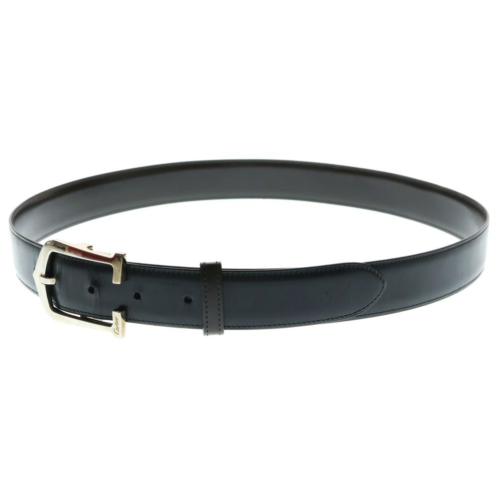 Cartier カルティエ C Alonger Leather Belt Cアロンジェ シルバーバックル リバーシブルベルト ブラック|ブラウン