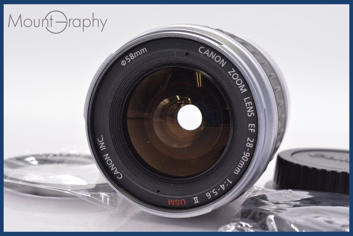 キヤノン Canon EF 28-90mm F4-5.6 II USM 前後キャップ-レンズフィルター付 完動 同梱可 mj5498
