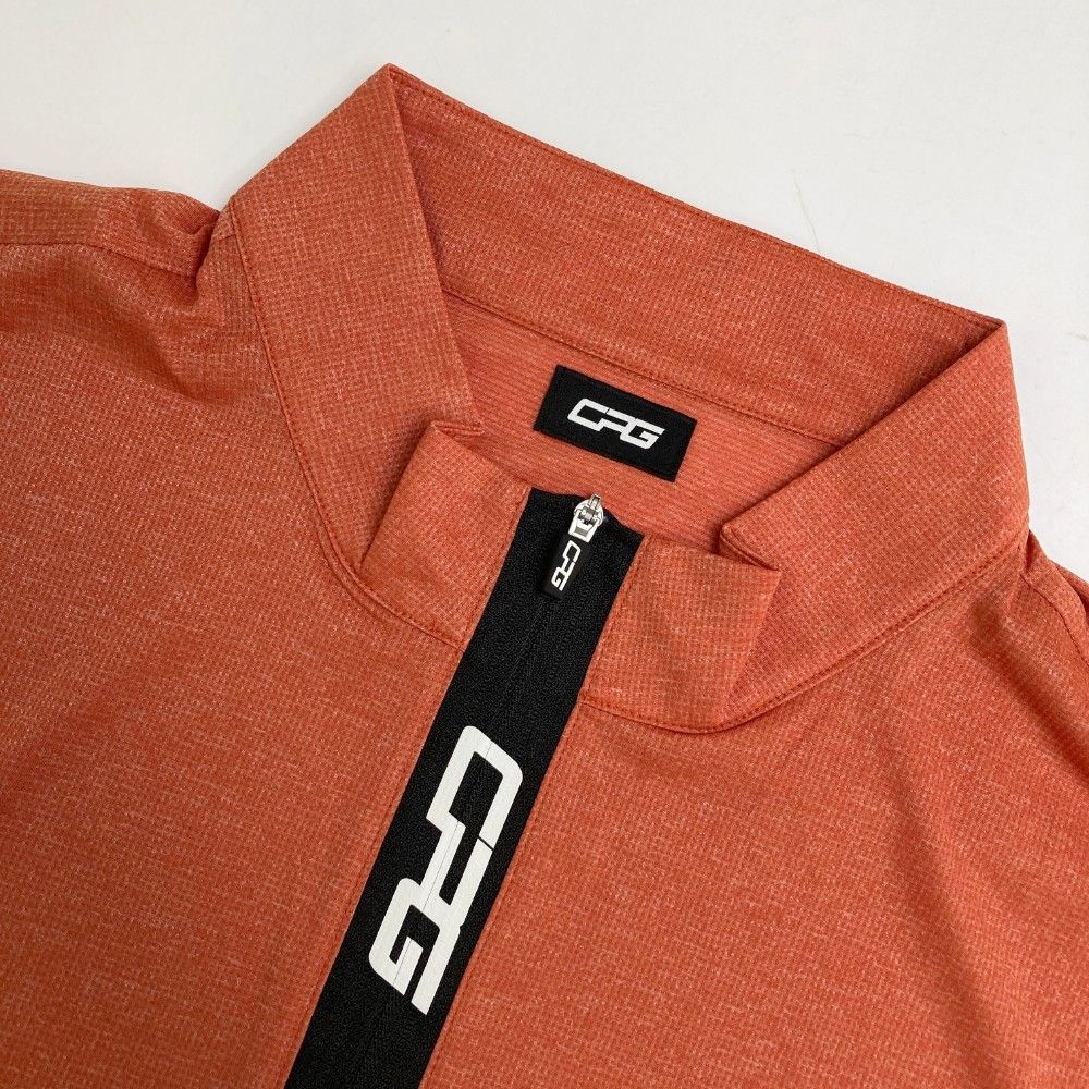 サイズ：3 CPG GOLF シーピージーゴルフ  半袖ハーフジップTシャツ  オレンジ系 [240101465652] ゴルフウェア メンズ ストスト サイズ：3 CPG GOLF シーピージーゴルフ 半袖ハーフジップT