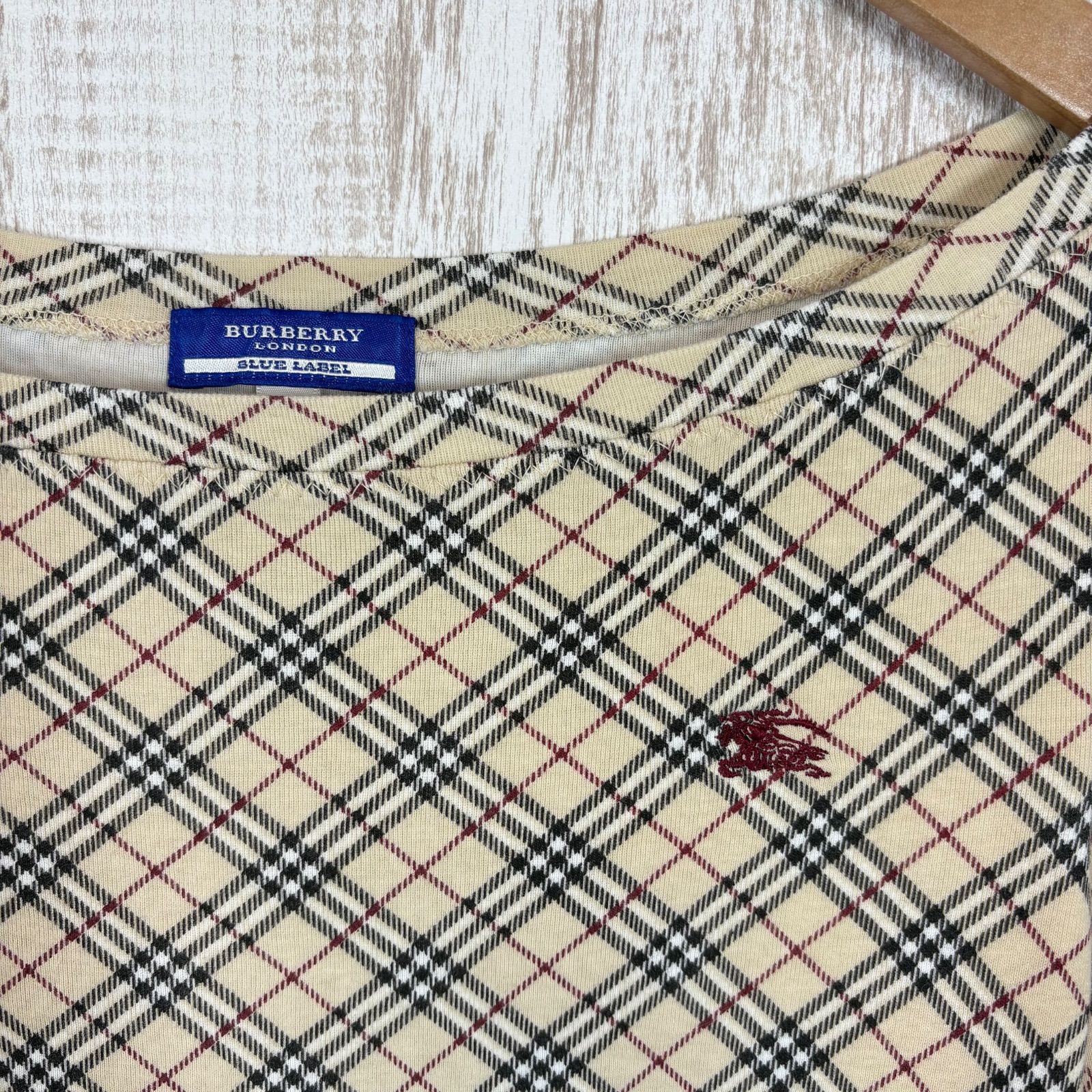 00s BURBERRY BLUE LABEL バーバリーブルーレーベル ホースロゴ刺繍 