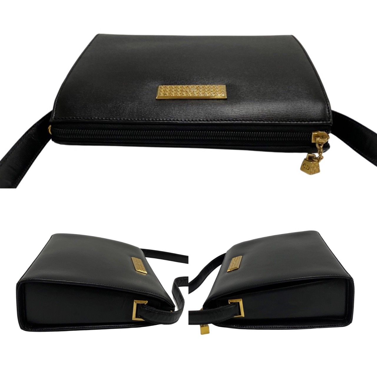 極 美品 希少品 Christian Dior ディオール CD ロゴ 金具 レザー 極 美品 希少品 Christian Dior ディオール CD ロゴ 金具 レザー