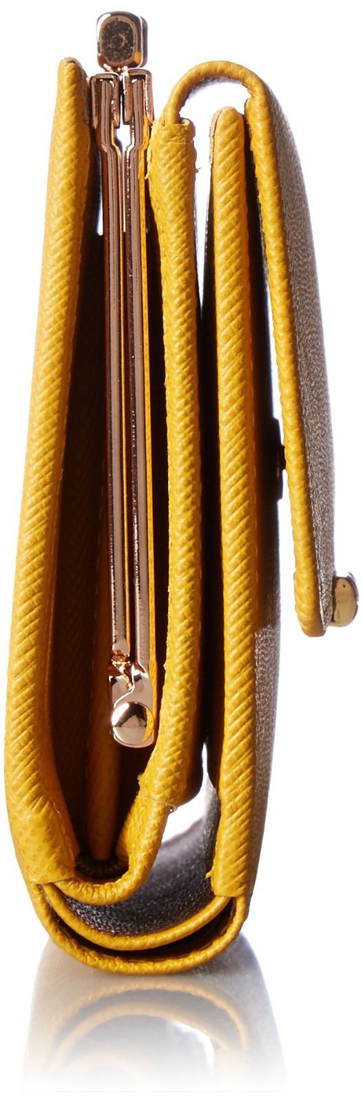 数量 ウンガロ バイ 折財布 アイガー 牛革 型押し ユー ロゴ入りブローチ 口金付二つ折り