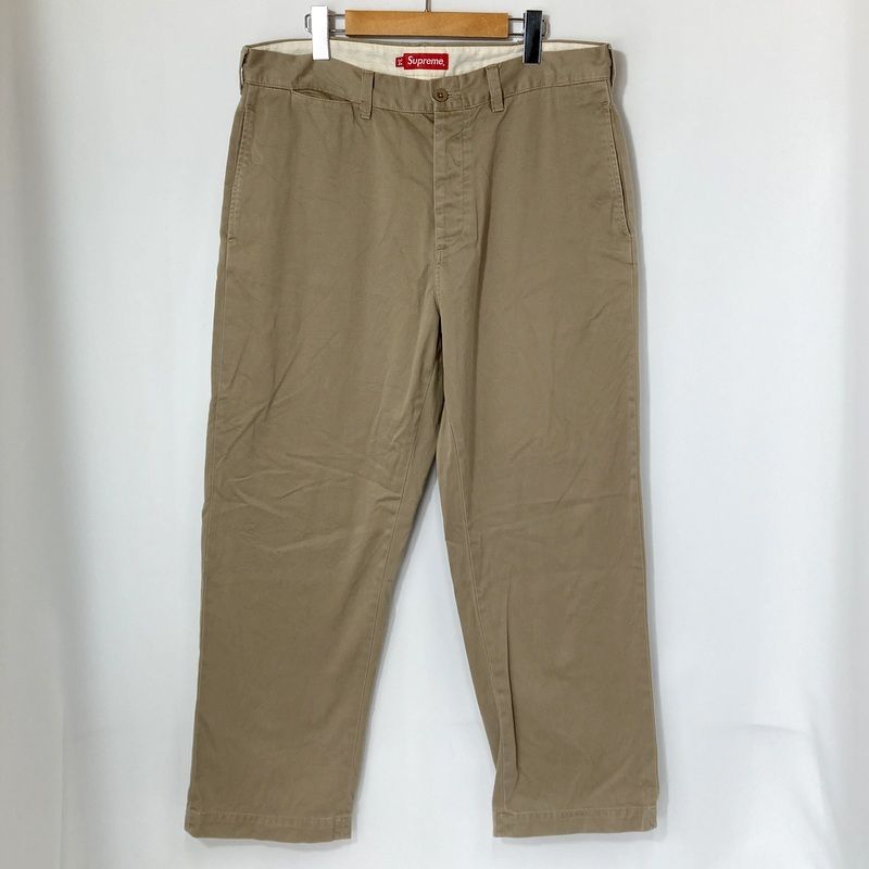 Supreme シュプリーム チノパン パンツ pin up chino pant ズボン カジュアル 古着 サイズ34 Lサイズ相当 ベージュ ボトムス A14923◆