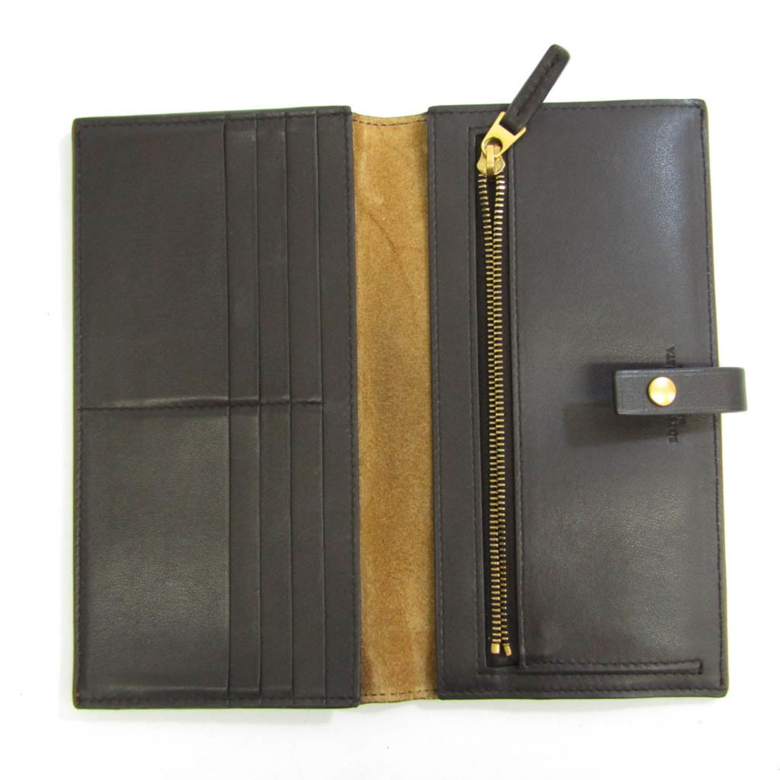 【美品】ボッテガヴェネタ　イントレチャート　ダークブラウン　長財布　財布　BV BOTTEGA VENETA ボッテガヴェネタ 長財布 イントレチャート