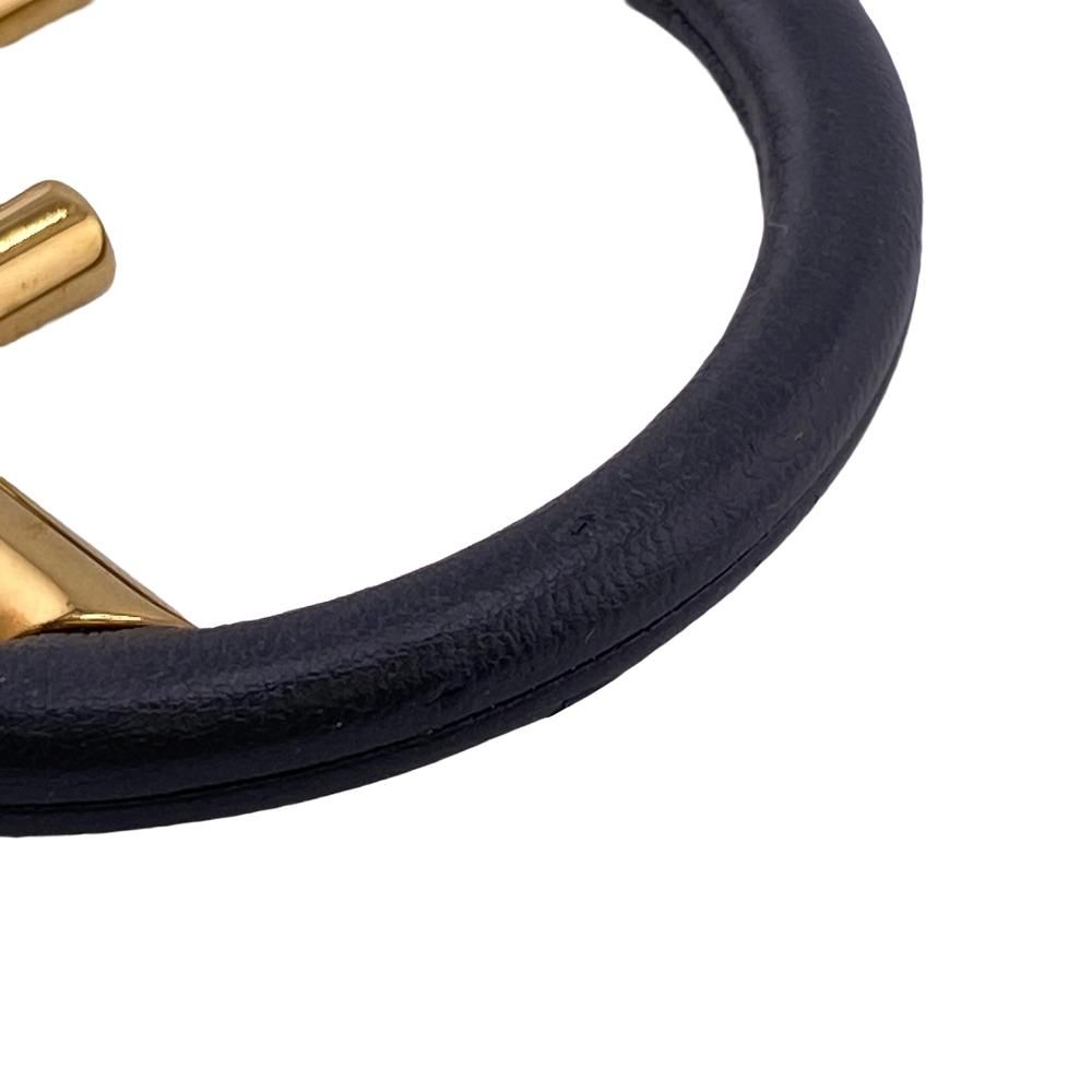 FENDI/フェンディ Fロゴ エフイズ フープ レザー ピアス