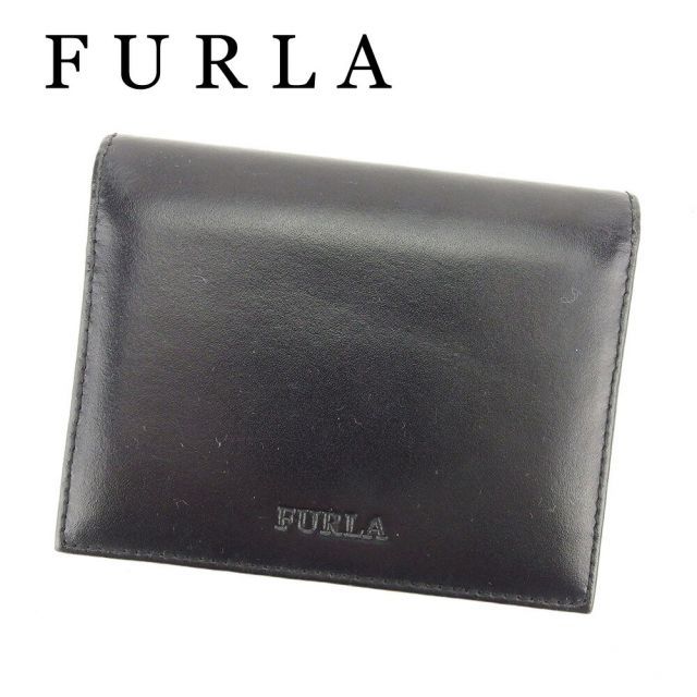 フルラ カードケース カード 名刺入れ ロゴ ブラック レザー FURLA  T6428S 