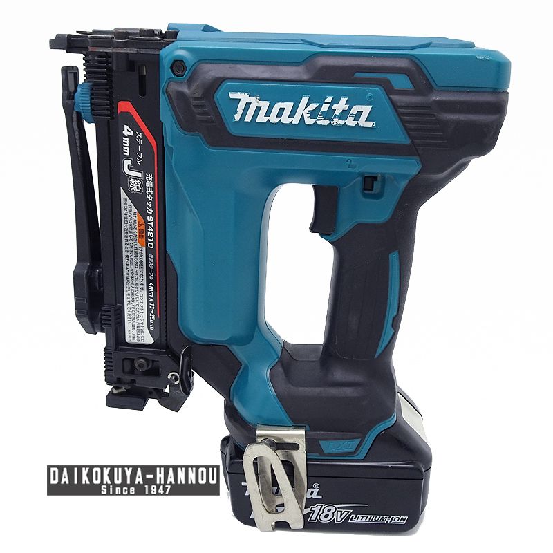 マキタ エア釘打機 エアタッカー 充電式タッカ ST421D 本体のみ 18V バッテリ 1個付