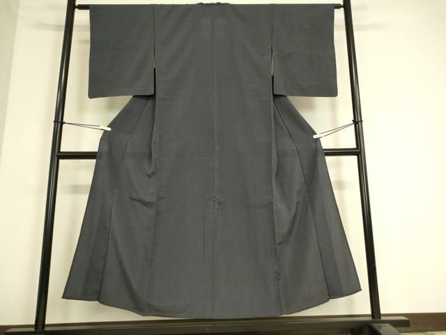 平和屋着物▽上質なお召 単衣 格子 正絹 逸品 DAAV5041az