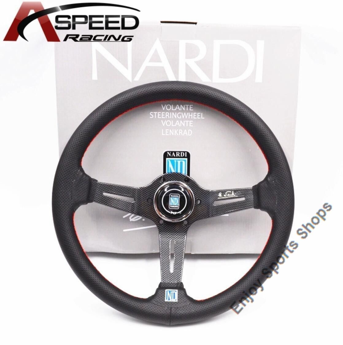 新品 炭素繊維 NARDI ステアリング スポーツステアリングホイール 高品質 車ハンドル PVCレザー 340mm 13インチ レース ドリフト ステアリング