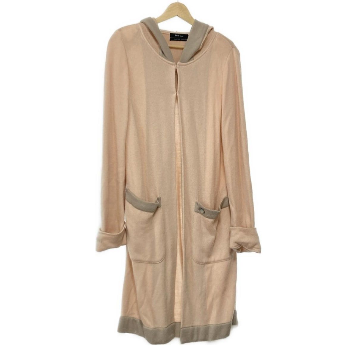 Rene ルネ カーディガン サイズ34 S レディース - ライトピンク 長袖 rene basic 肩パッド ロング丈