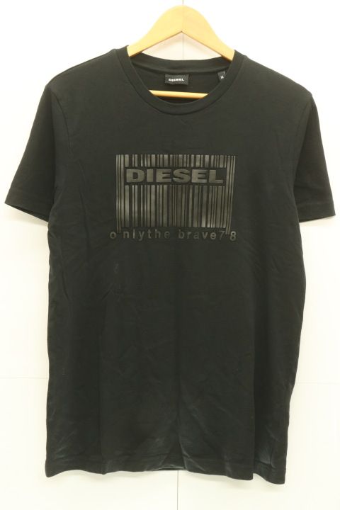 【中古】 DIESEL メンズTシャツ M ロゴ Tシャツ DIESEL M 黒 ブラック ロゴ