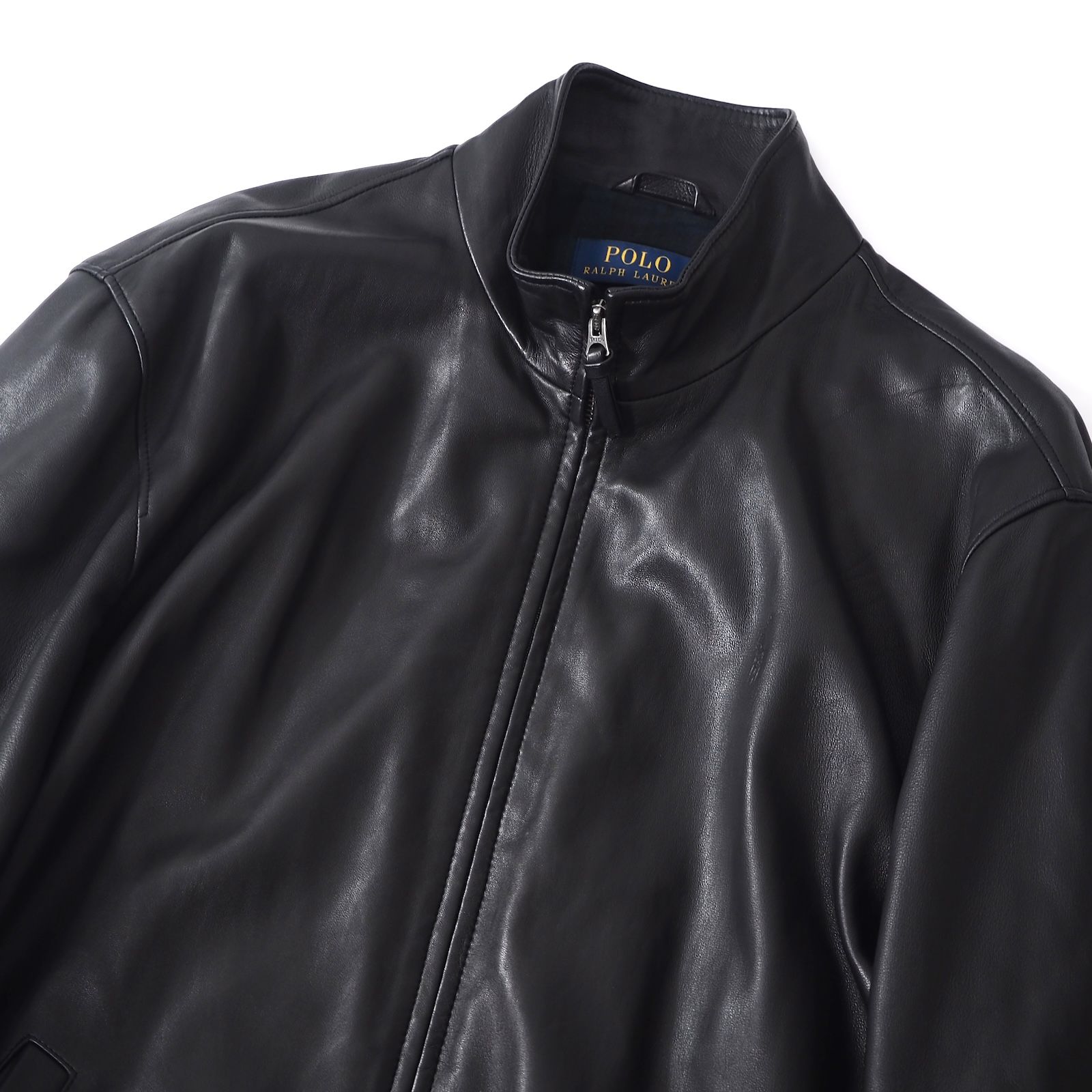 △POLO RALPH LAUREN ポロラルフローレン スタンドカラー ラムレザー 