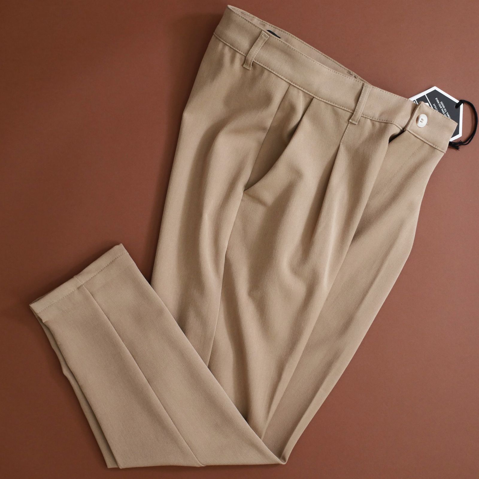 dt 012 S M L XL 選択可 ミラノの街着ブランド AD.メイドインイタリー 25-26秋冬 ストレッチコンフォータブルテーパードパンツ