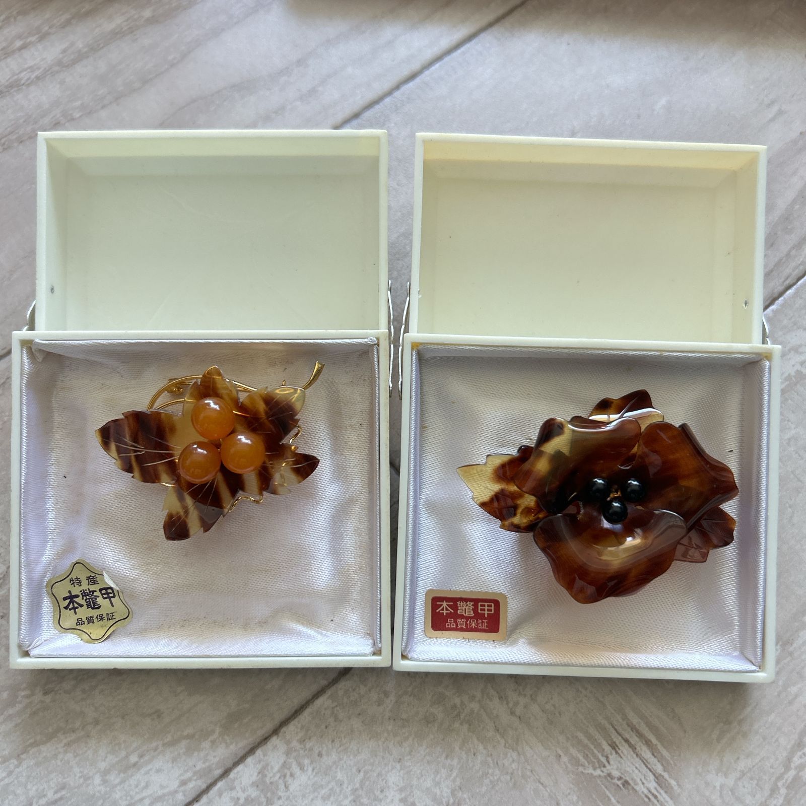 本鼈甲 ブローチ 2点 まとめセット！昭和レトロ アンティーク