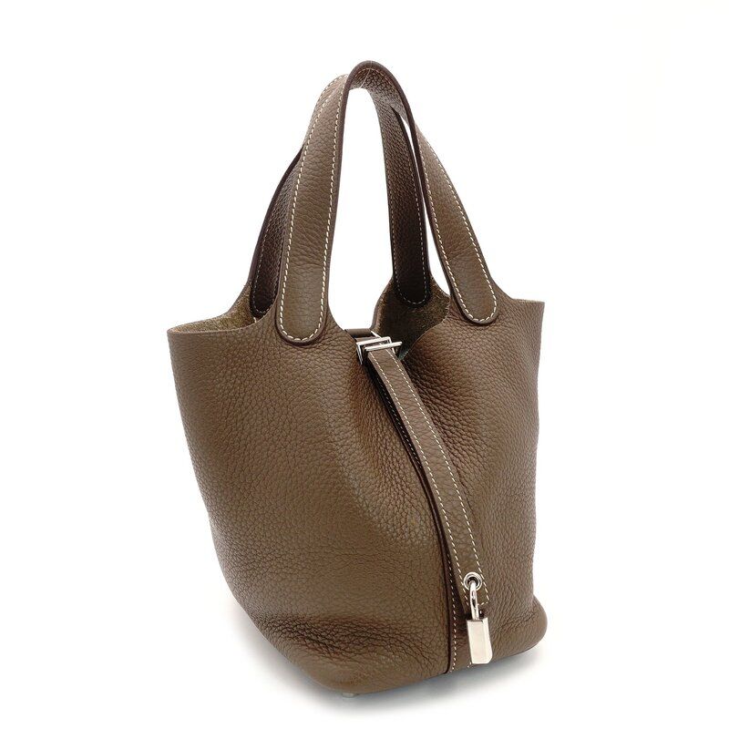 エルメス HERMES ピコタン ロック PM エトゥープ ハンドバッグ □R