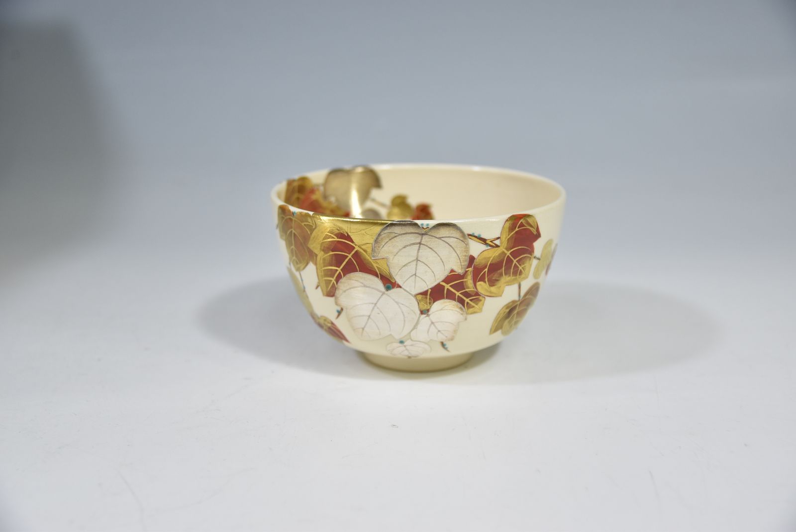 【新品】茶道具　仁清写　蔦絵　茶碗　田中方円　共箱　京焼　つた　秋　紅葉　色絵 新品】茶道具 仁清写 蔦絵 茶碗 田中方円 共箱 京焼 つた 秋