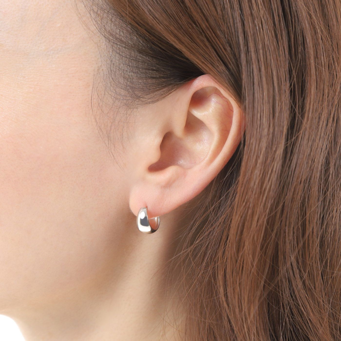 ＊せつ＊プラチナ【7×13mm 月甲フープピアス】Pt900刻印入 新品！ 地金＊プラチナ【7×13mm 月甲フープピアス】Pt900刻印入 日本製