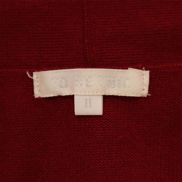 TO BE CHIC - トゥービーシック シルクブレンド 長袖 ニットカーディガン 2 レッド TO BE CHIC レディース トゥービーシック シルクブレンド ニットカーディガン 2 レッド