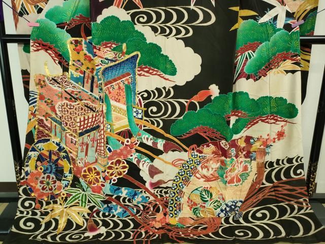 平和屋本店□極上 アンティーク 大正ロマン 振袖 お引きずり・お