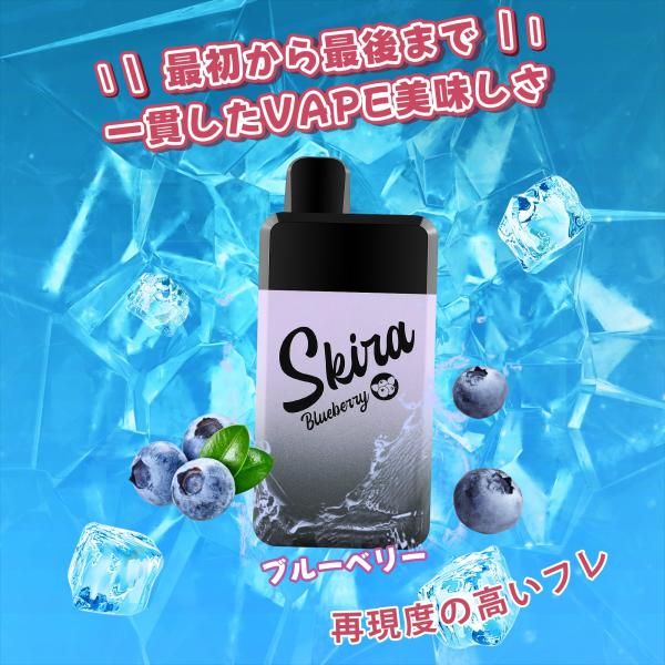 電子タバコ 2個セット 20000回吸引 使い捨て リキッド ブルーベリー SKIRA