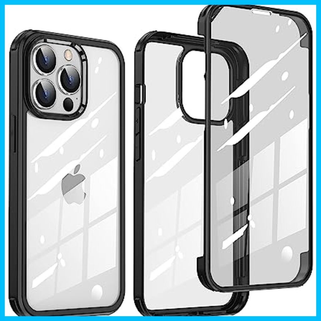 ロック機能付き 自動ポップアップボタン  iPhone14 Pro Max 用 ケース クリア  両面強化ガラス  9H硬度  一体型レンズ保護  アイフォン14プロマックス カバー アルミバンパーケース メタルフレーム 耐衝撃 傷防止 高感度タッチ