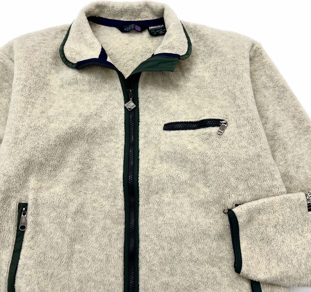 THE NORTH FACE レトロ感◎ フリース ジャケット ベージュ グリーン M 登山 アウトドア タウンユース ノースフェイス EA229
