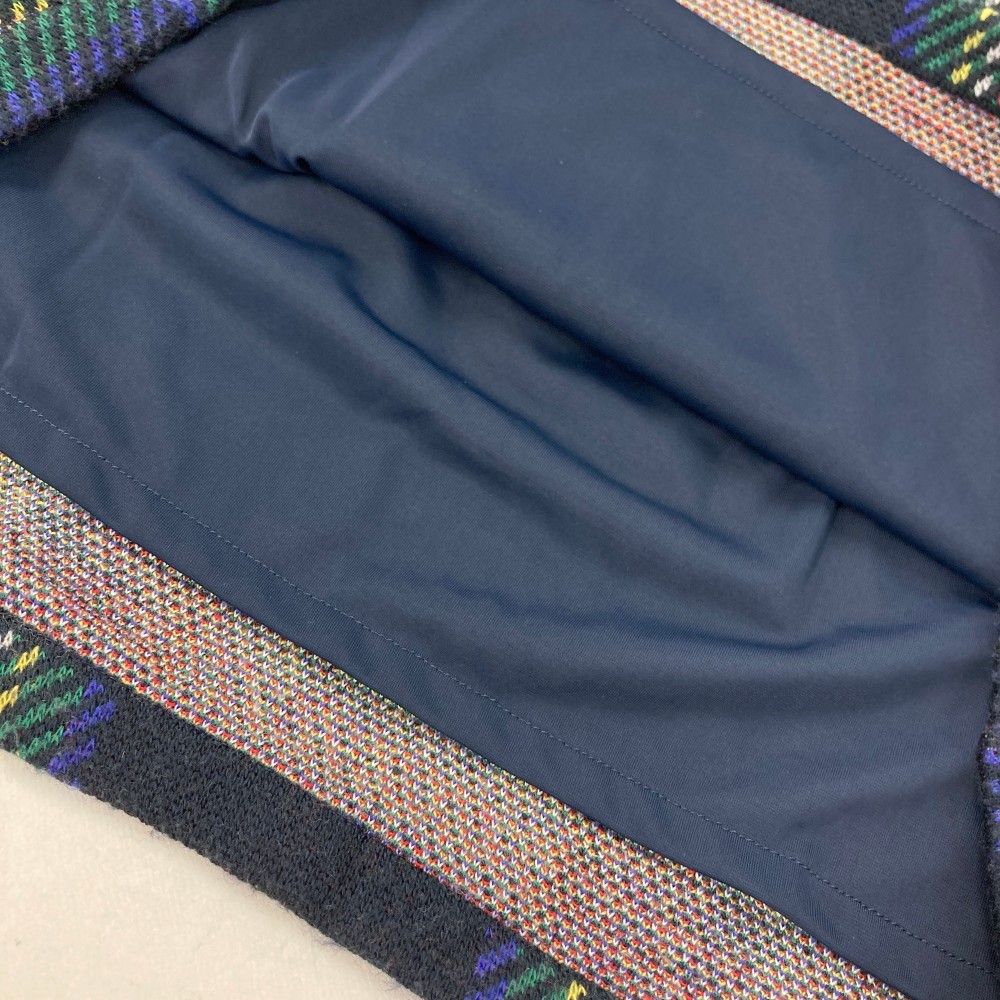 サイズ：S CALLAWAY キャロウェイ ニットスカート チェック柄 ネイビー