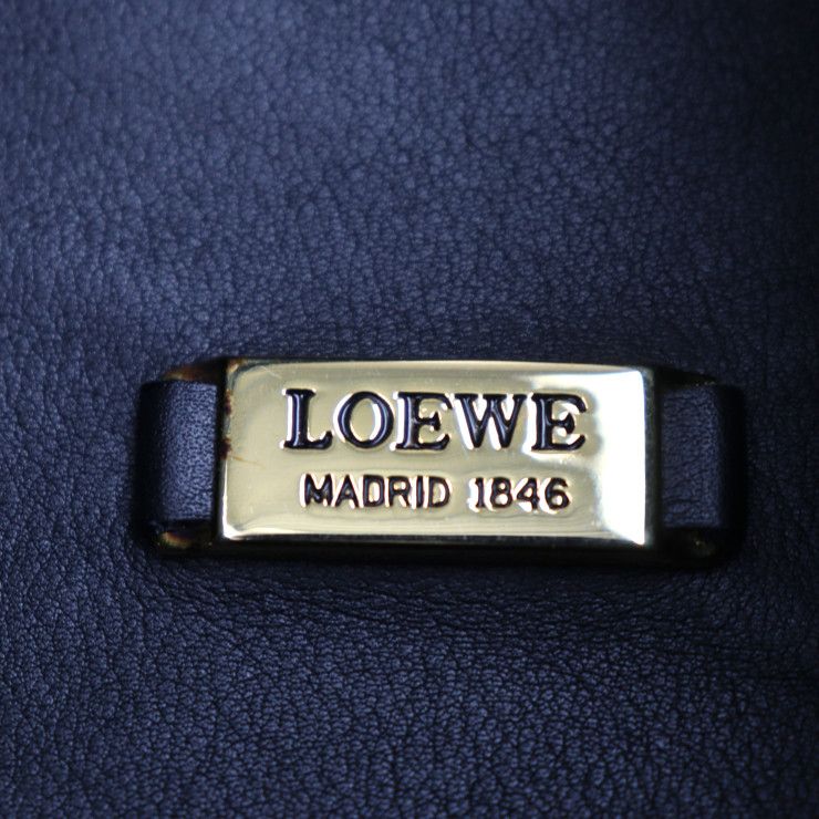 LOEWE ロエベ アントン ショルダーバッグ レザー ブラック ゴールド