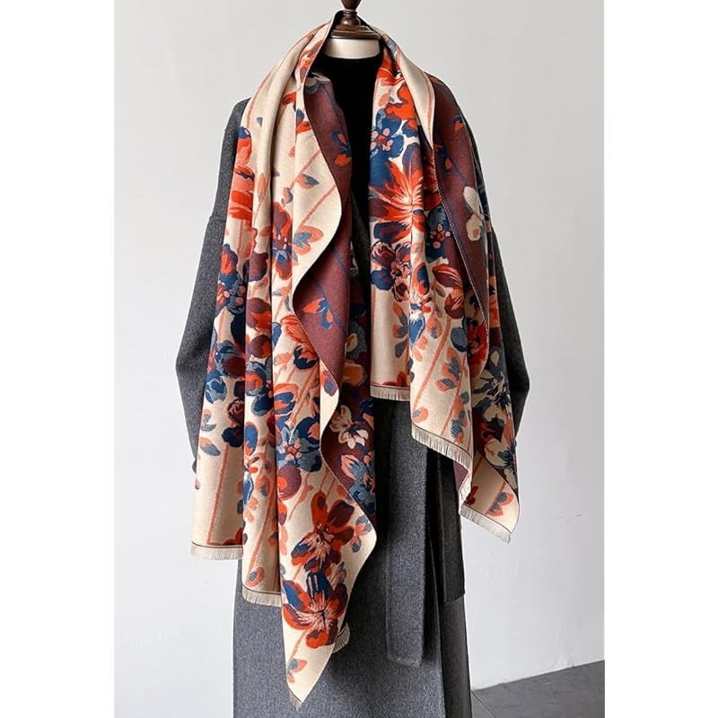 Euyqs] レディース ビンテージ ストール 大判 厚手 マフラー スカーフ