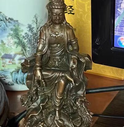 仏教美術 中国  仏像 自在観音 坐龍仏珠観音  銅製 銅器 仏教美術 中国 仏像 自在観音 坐龍仏珠観音 銅製 銅器 - メルカリ