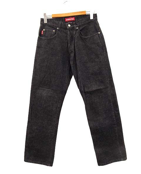ステューシー STUSSY 90s ブラック デニムパンツ 先染め USA製 OLD ストレート ジーンズ 30