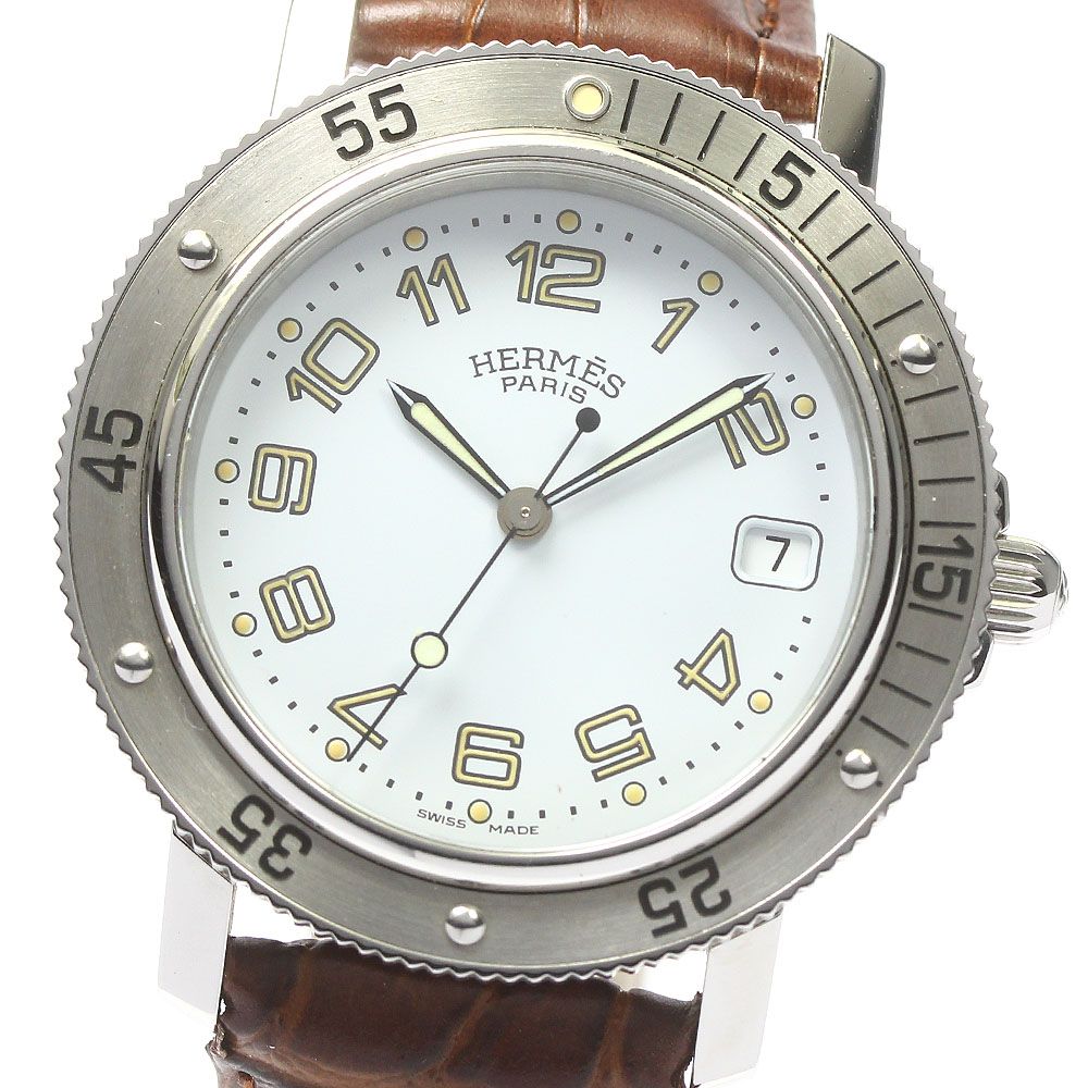 エルメス HERMES CL7.710 クリッパー ダイバー デイト クォーツ メンズ