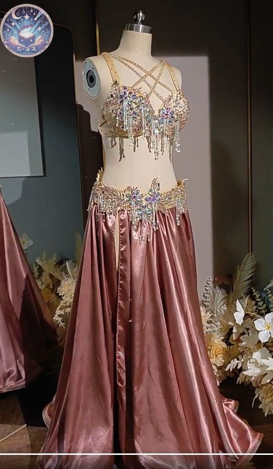 新品 未使用 新作 ベリーダンス衣装 セットアップ ブラスカート 豪華