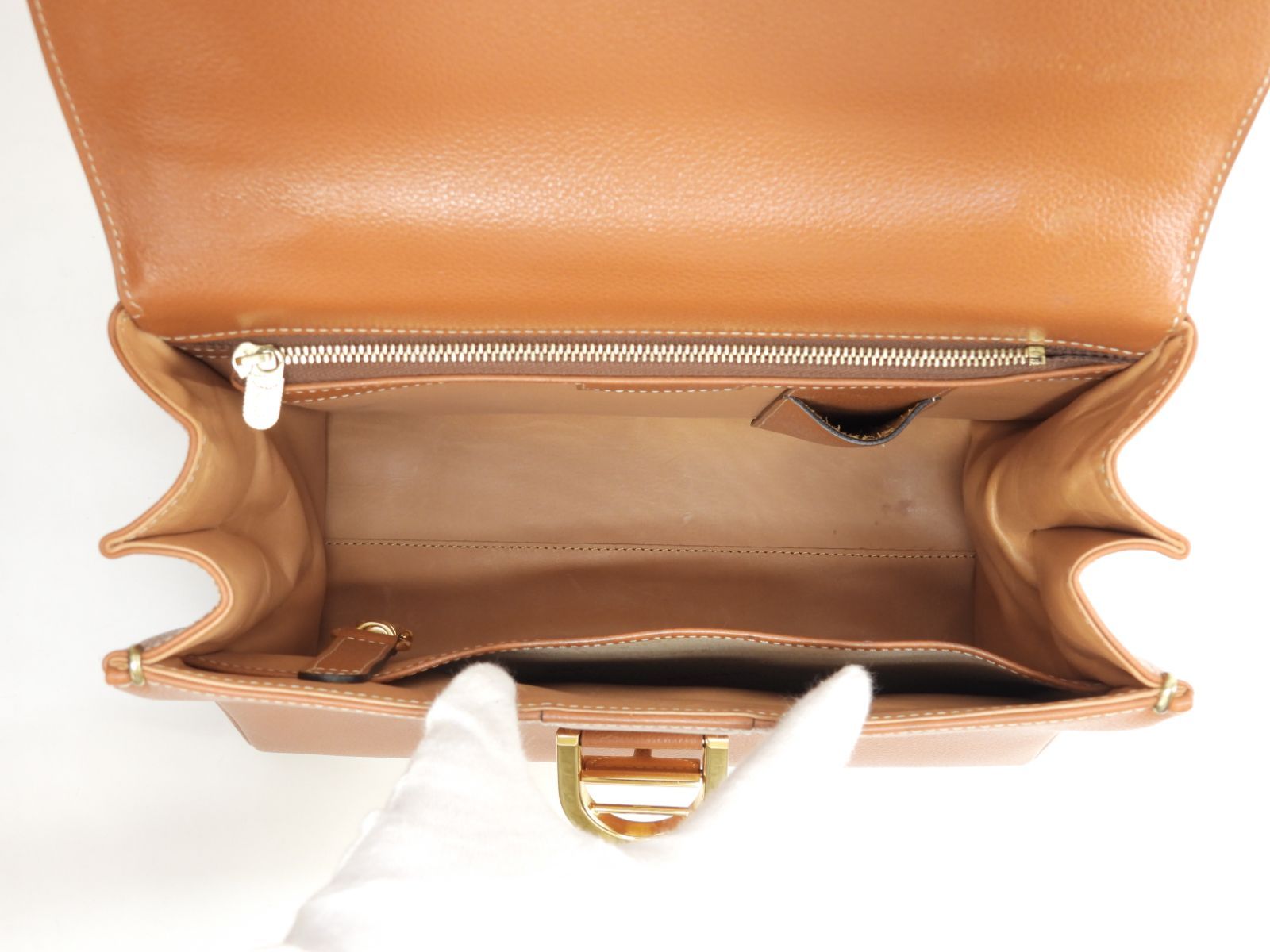 デルボー ブリヨンMM レザー 茶 ハンドバッグ トップハンドルバッグ 323 DECORATOM_COM_BR