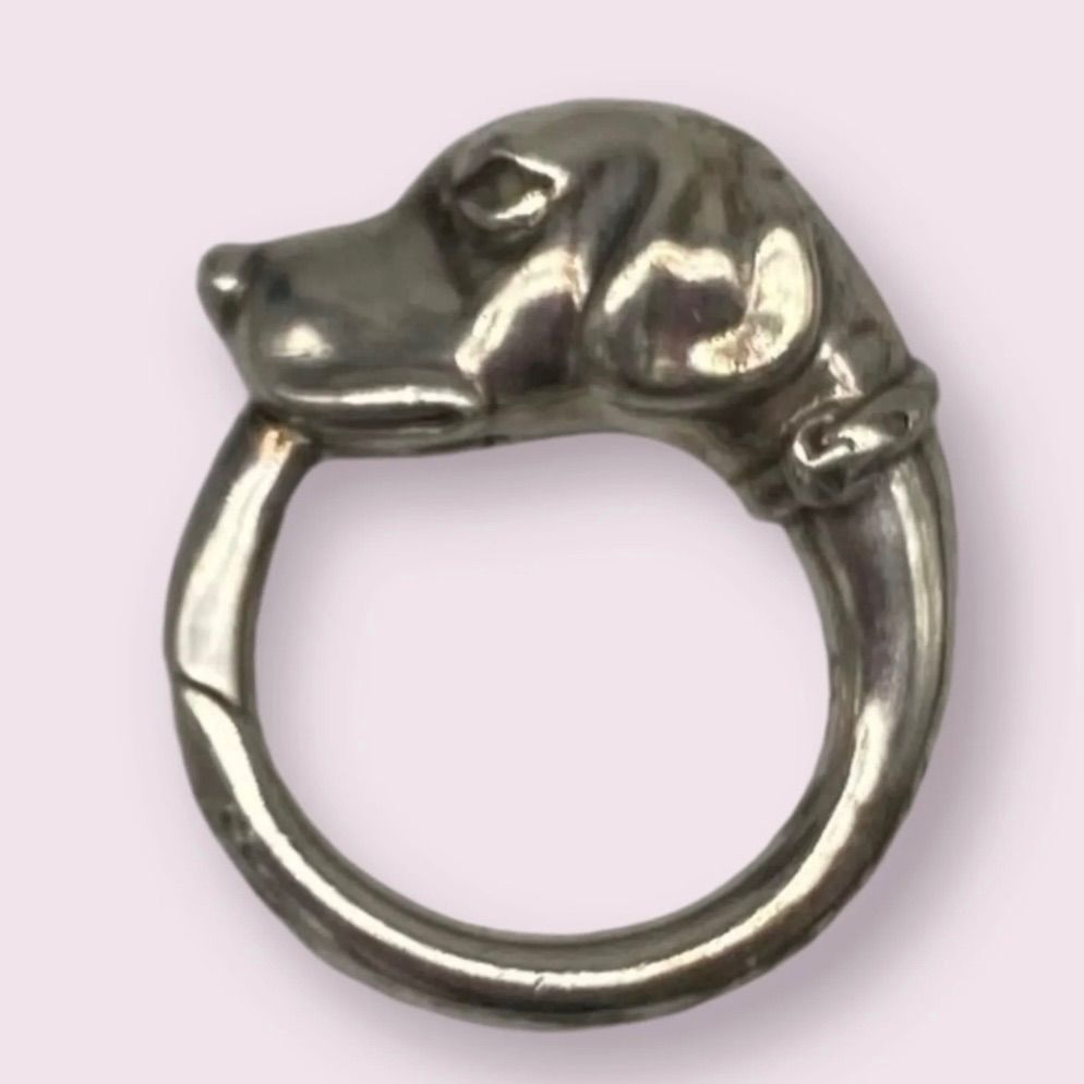 Tiffany & Co. 犬の頭部デザインリング Tiffany&Co. ティファニー 犬 モチーフ キーリング 希少 925