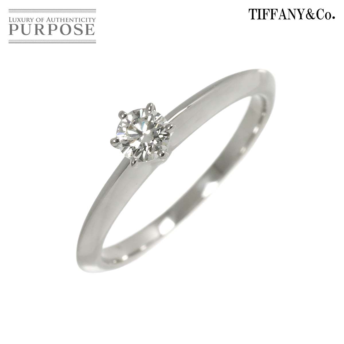 ティファニー TIFFANY-CO. ソリティア ダイヤ 0.21ct I|VVS2|3EX 11.5号 リング Pt プラチナ 指輪 Diamond Ring 鑑定書付き 90293958