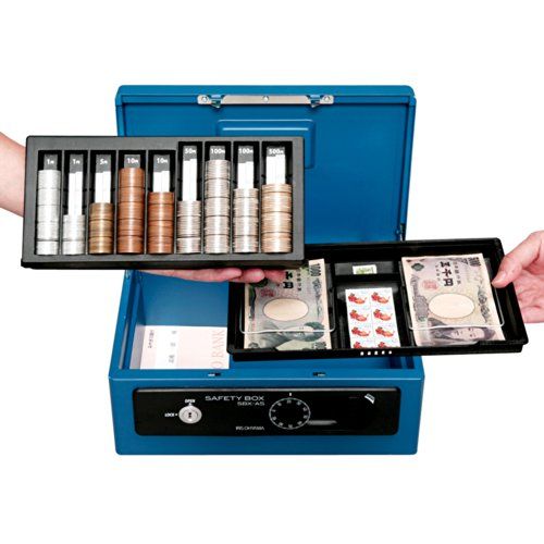 アイリスオーヤマ 金庫 手提げ金庫 ダイヤル式 ダブルロック A5 ダブルトレー ブルー SBX-A5 IRIS OHYAMA MARWIL-DEMENAGEMENTS_CH