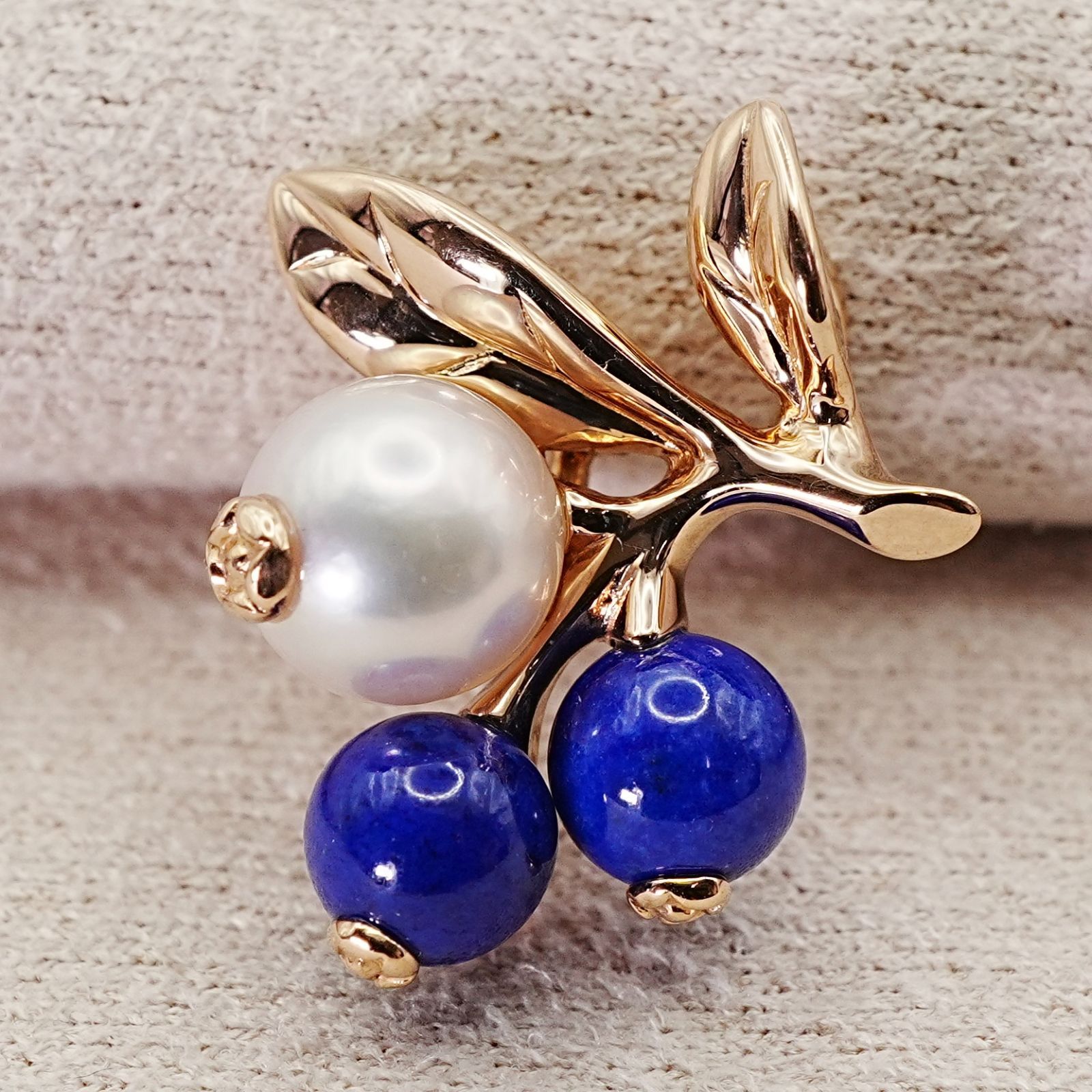 ミキモト K18×パール×ラピスラズリ ブローチ 2009年 |25-1844