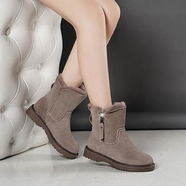 秋冬新品 ムートンブーツ 靴 モコモコ シューズ レディース 美脚パンプス 裏起毛 ブーツ ショート丈 かわいいショート防寒 ブラウン 36 ムートンブーツ レディース 冬 シューズ 靴 ショートブーツ 裏起毛