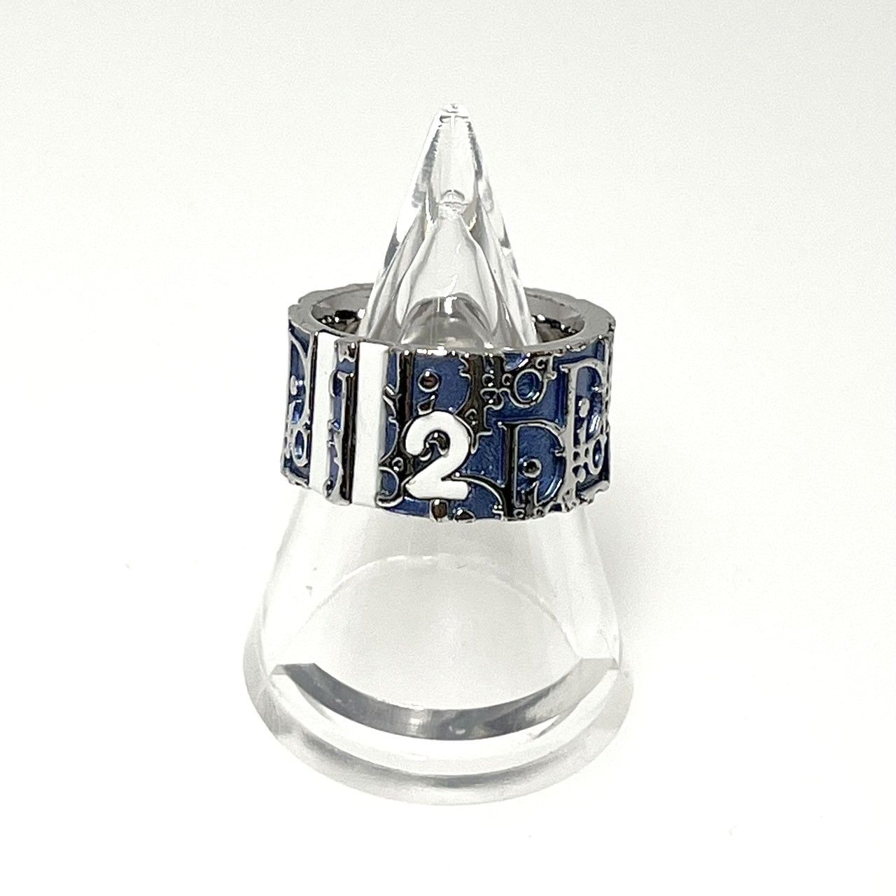 ディオール リング 指輪 アクセサリー ジュエリー 小物 トロッター柄 メタルカラーシルバーピンクホワイト