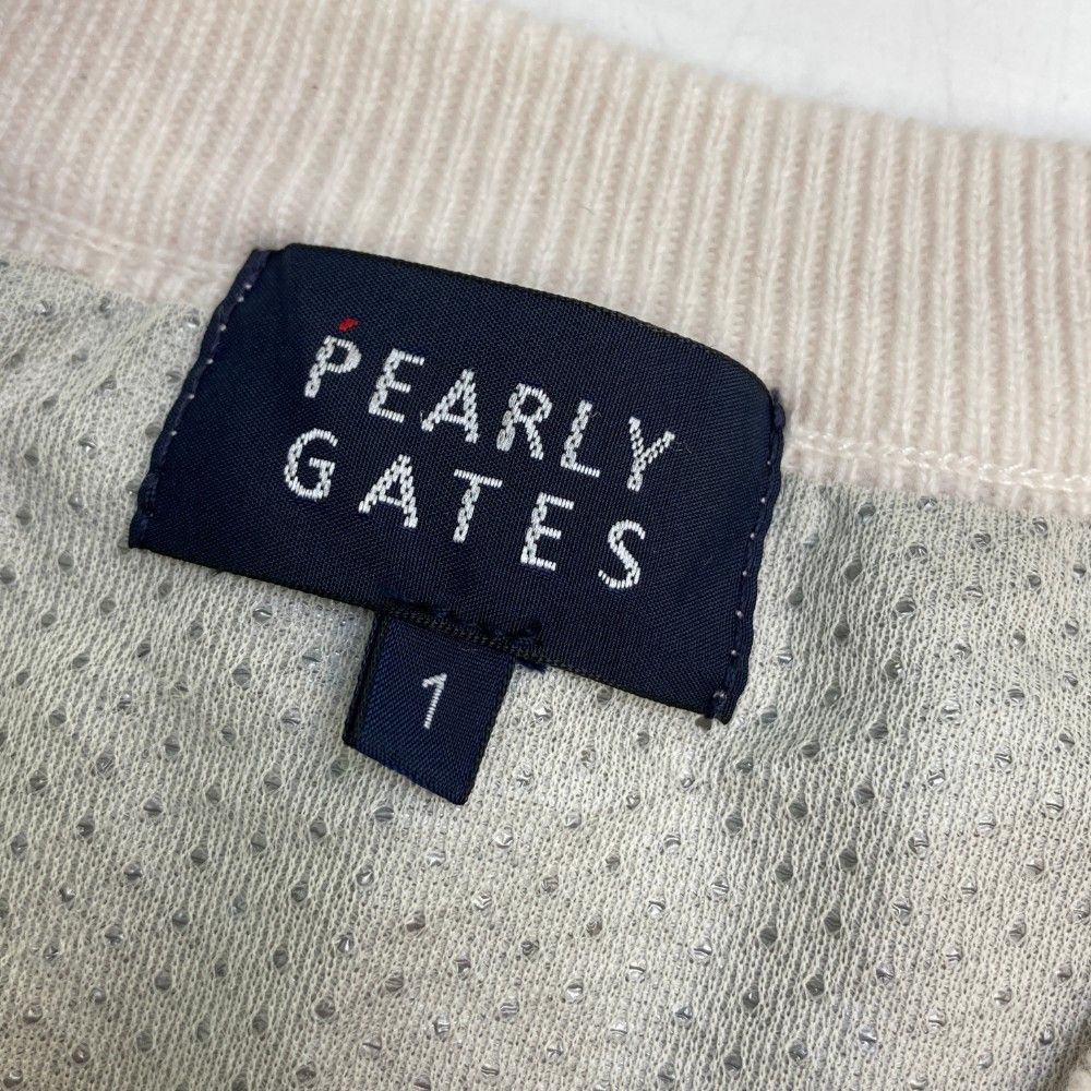 サイズ：1 PEARLY GATES パーリーゲイツ 2025年モデル 裏地付 カシミヤ混 ニットセーター  ホワイト系 [240101465217] ゴルフウェア レディース ストスト サイズ：1 PEARLY GATES パーリーゲイツ 2025年モデル 裏地付