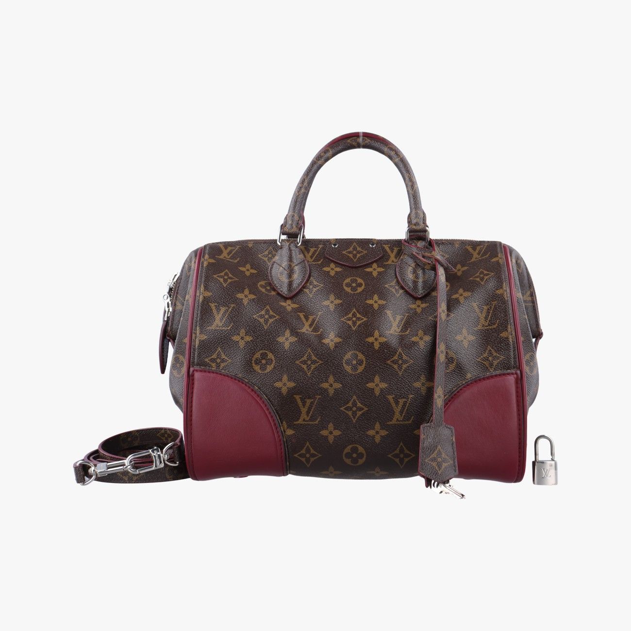 ルイヴィトンLouis VuittonシャインドックPM モノグラム|ブラウン系×ボルドー モノグラムキャンバス×カーフレザー M50508 FO 2115