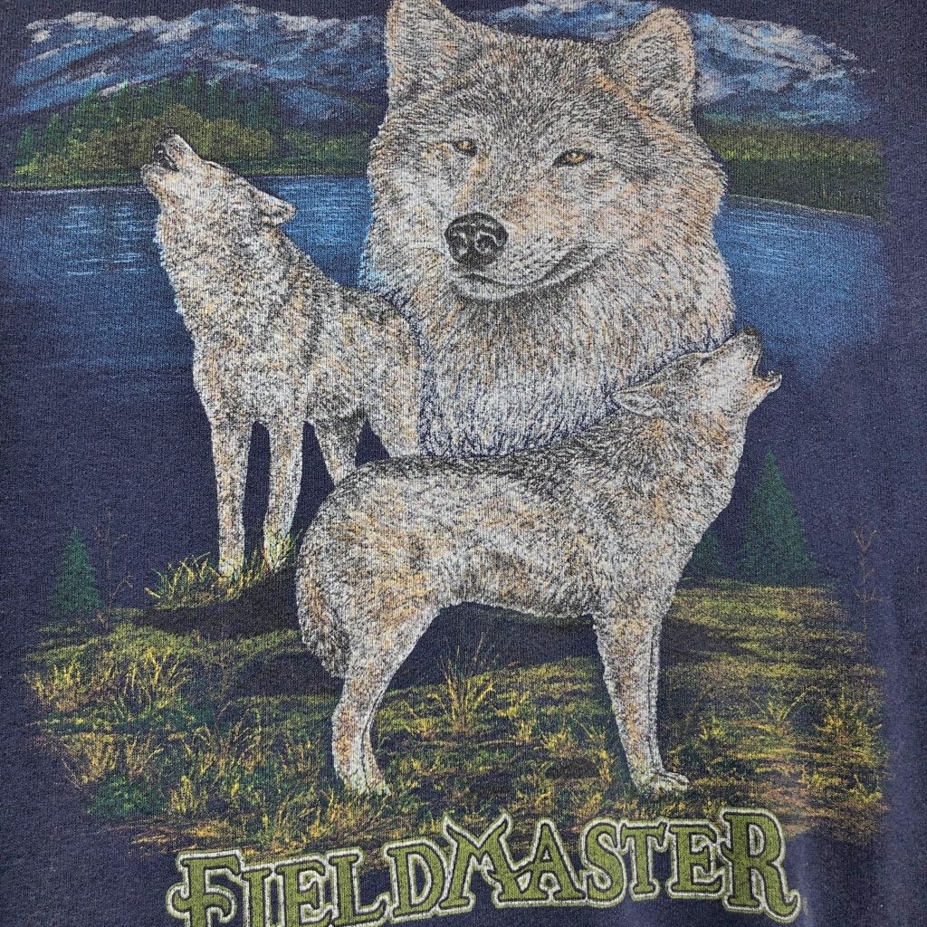 90年代 USA製 Fieldmaster アニマルプリント オオカミ スウェット 