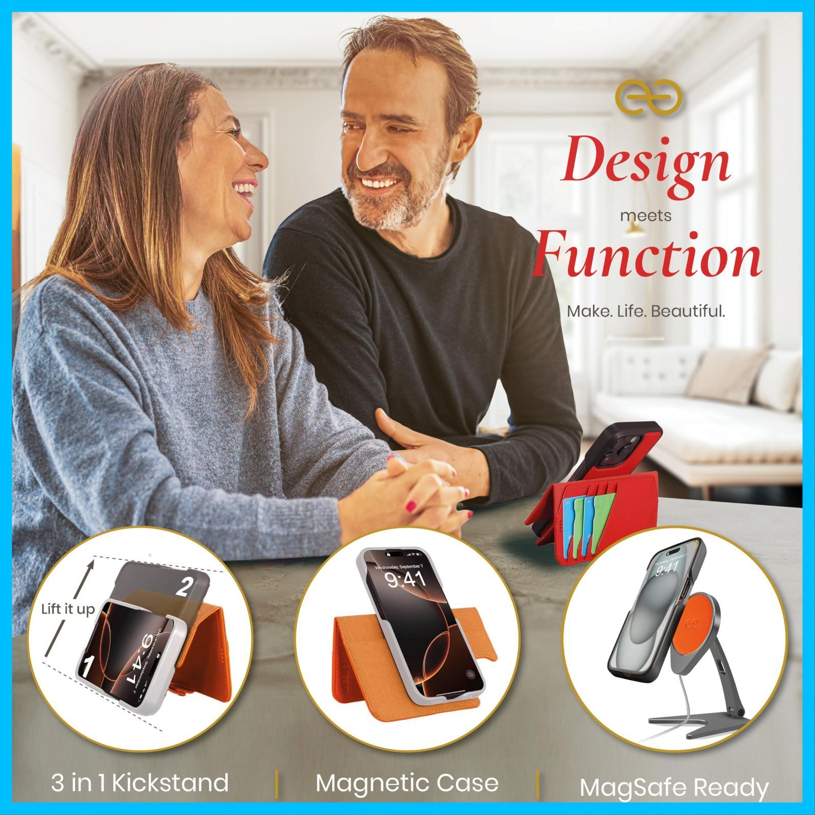 携帯電話ケース RFIDカード保護機能